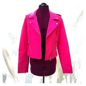 Zara Hot Pink Moto Jacket